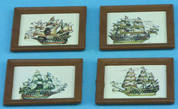 Dollhouse Miniature Ship Prints/Set Of 4